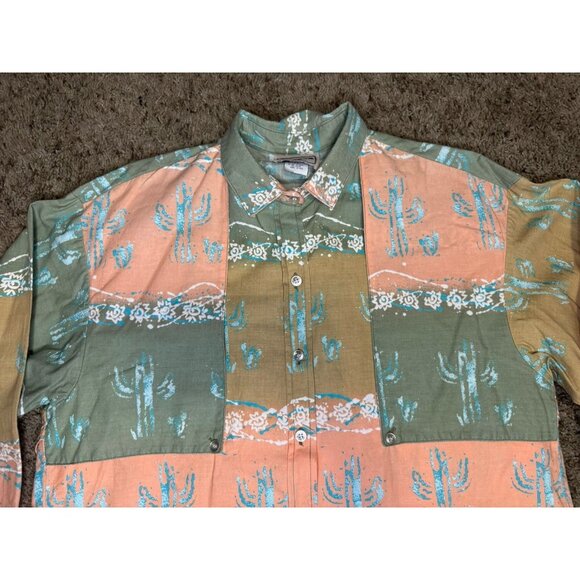 Vintage RAFTER JX Button Shirt Southwestern Aztec Print Rodeo Western Native L - Picture 4 of 10